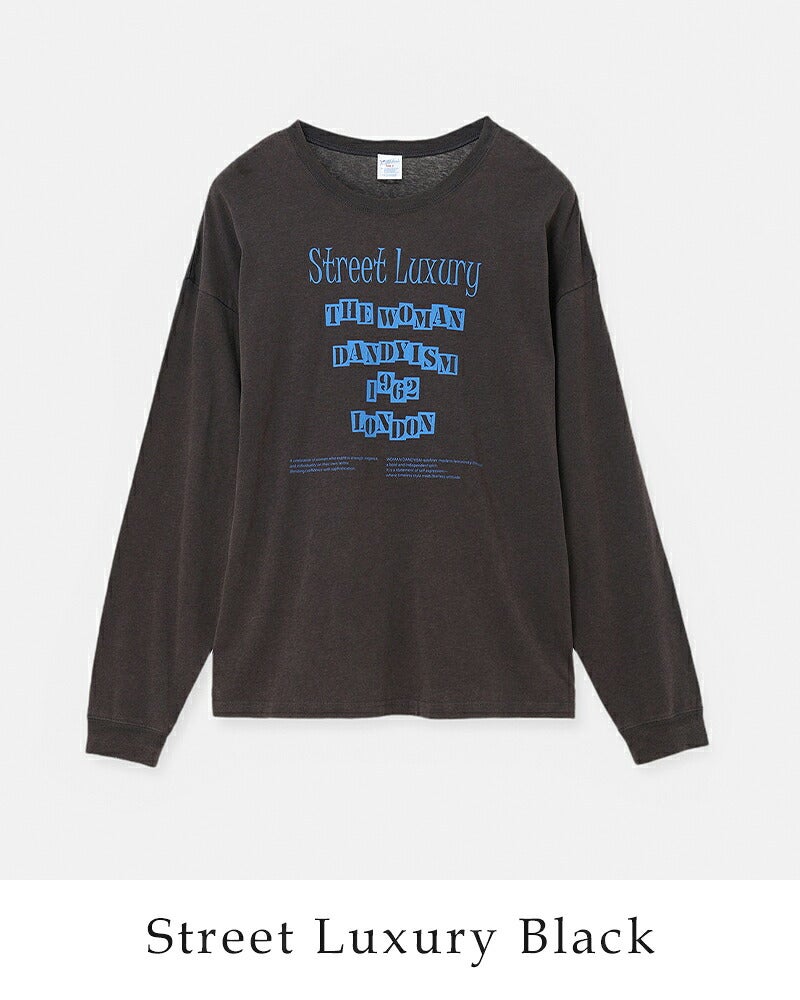 CREDONA クレドナ パーマネント ロングスリーブ プリント Tシャツ