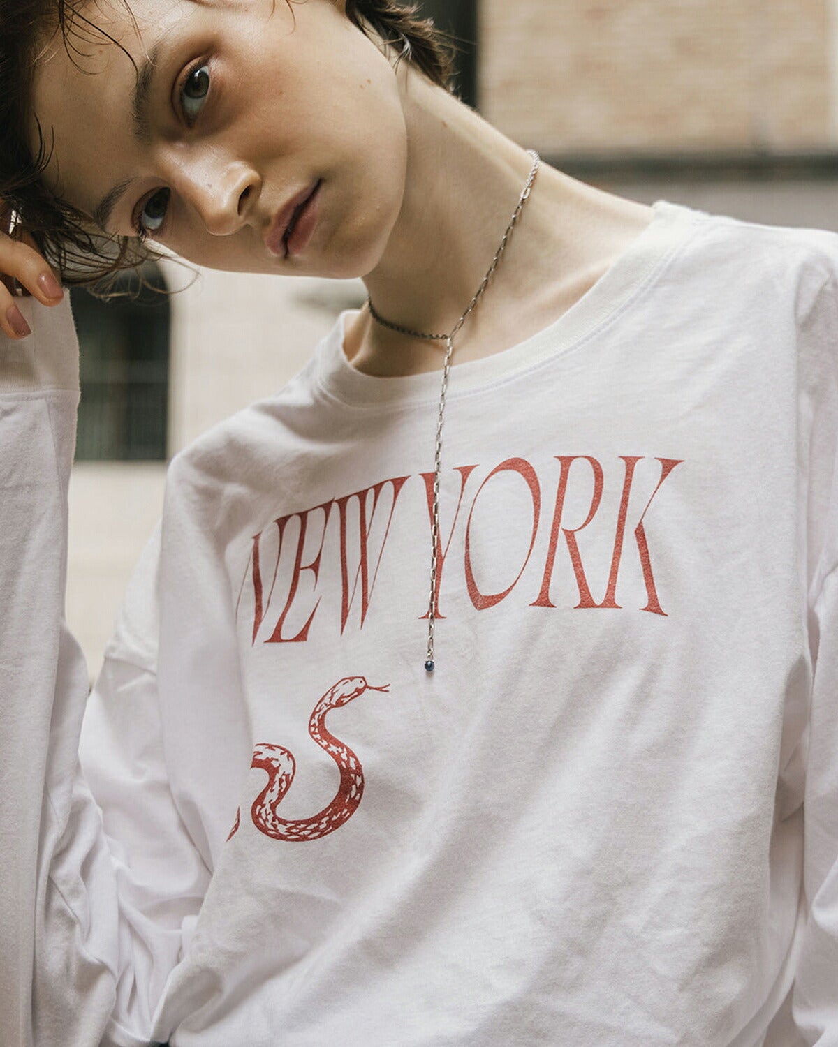 CREDONA クレドナ パーマネント ロングスリーブ プリント Tシャツ