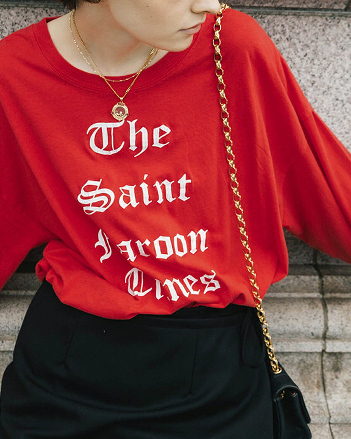 CREDONA クレドナ パーマネント ロングスリーブ プリント Tシャツ