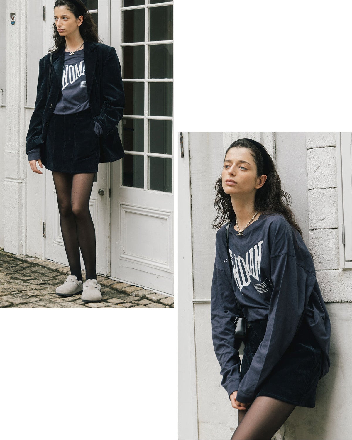 CREDONA クレドナ パーマネント ロングスリーブ プリント Tシャツ