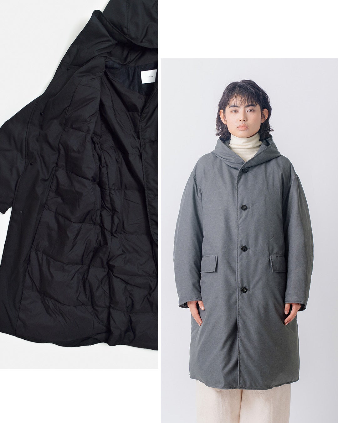 miffew ミフュー フーデッド ロング ダウン コート HOODED LONG DOWN
