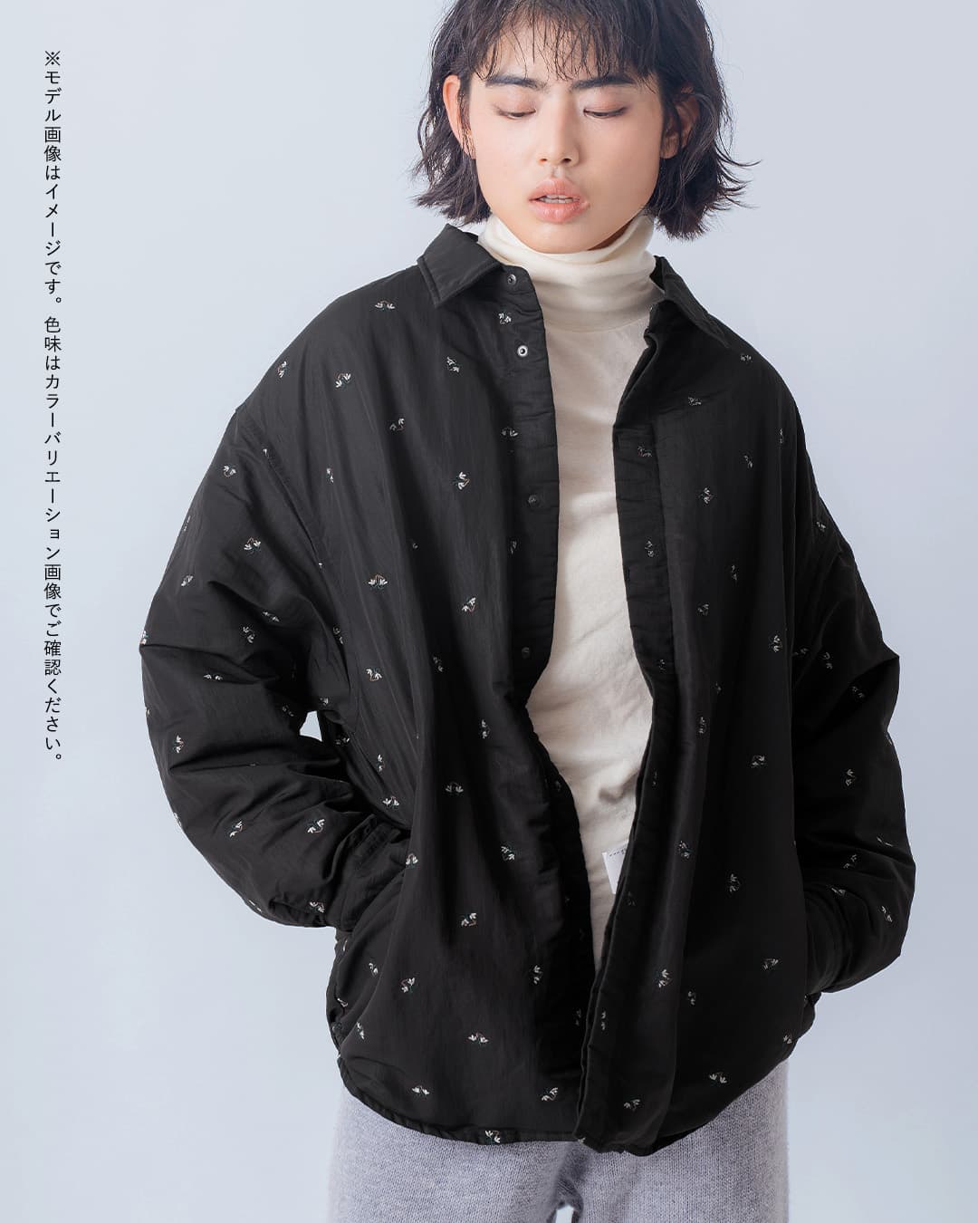 フラワー柄 ダウンベスト Mサイズくらい miffew ミフュー フラワー ダウン シャツ ジャケット FLOWER DOWN