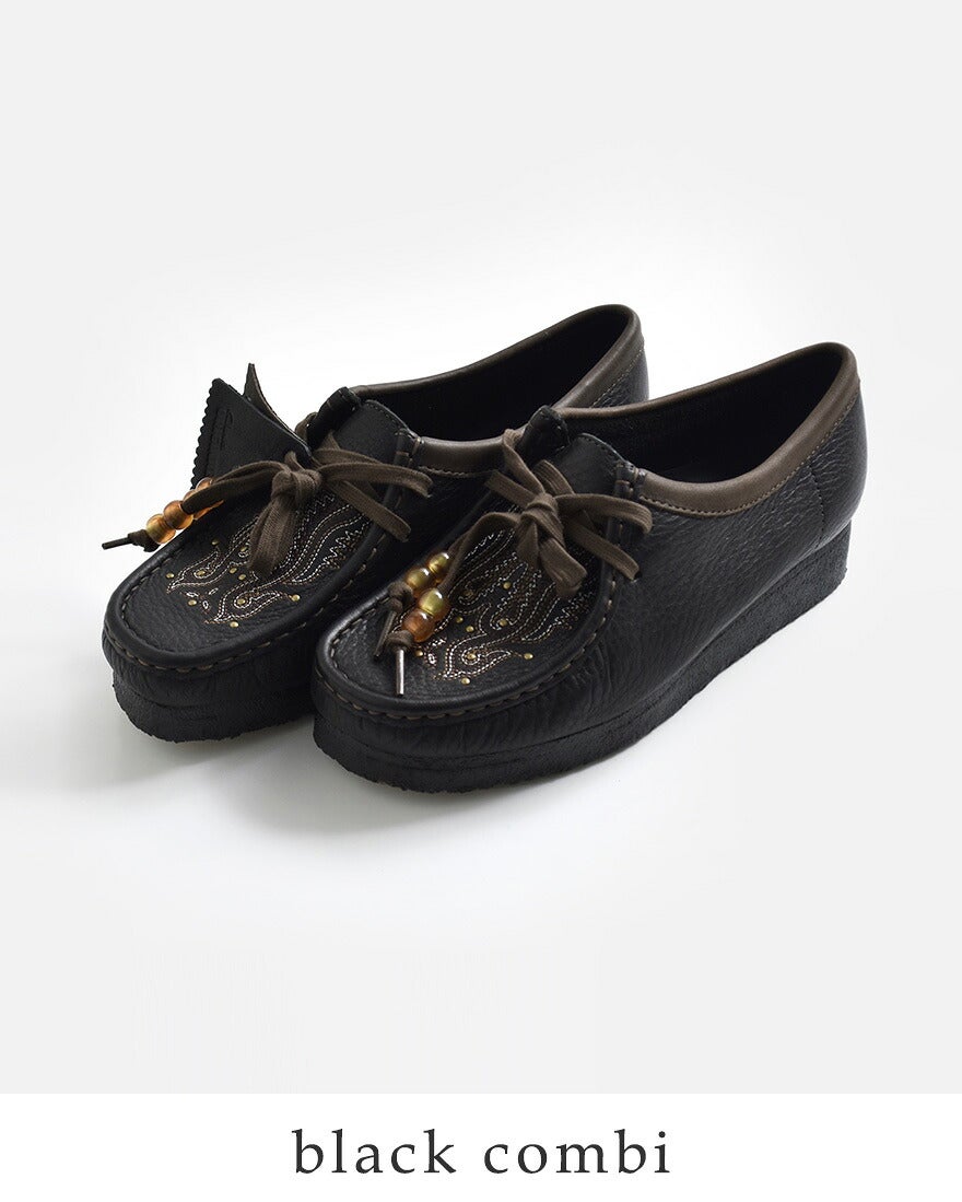 clarks クラークス レザー 刺繍 ワラビー クレープソール モカシン