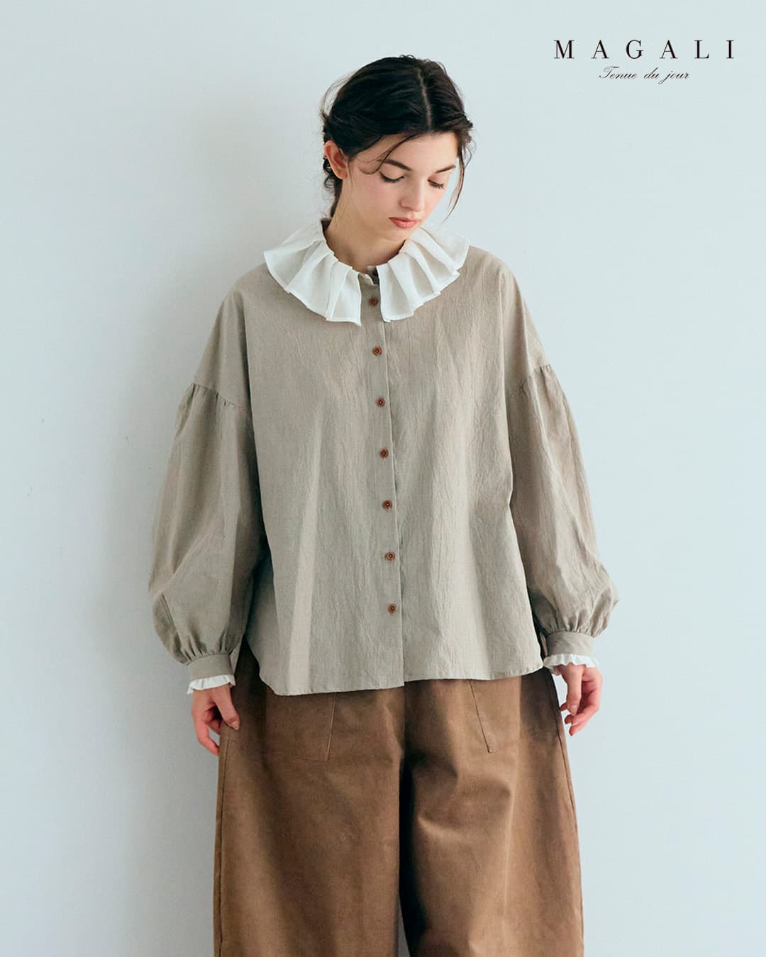 MAGALI マガリ コットン 襟フリル ブラウス bl285 レディース 2026aw