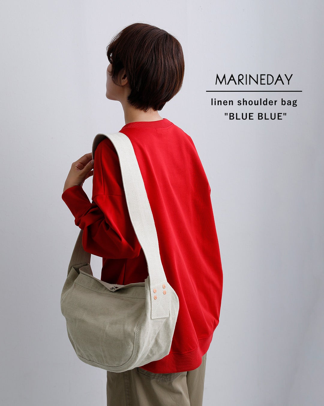 MARINEDAY ショルダーバッグ BLUEBLUE MARINE DAY マリンデイ リネンキャンバス ショルダーバッグ “BLUEBLUE