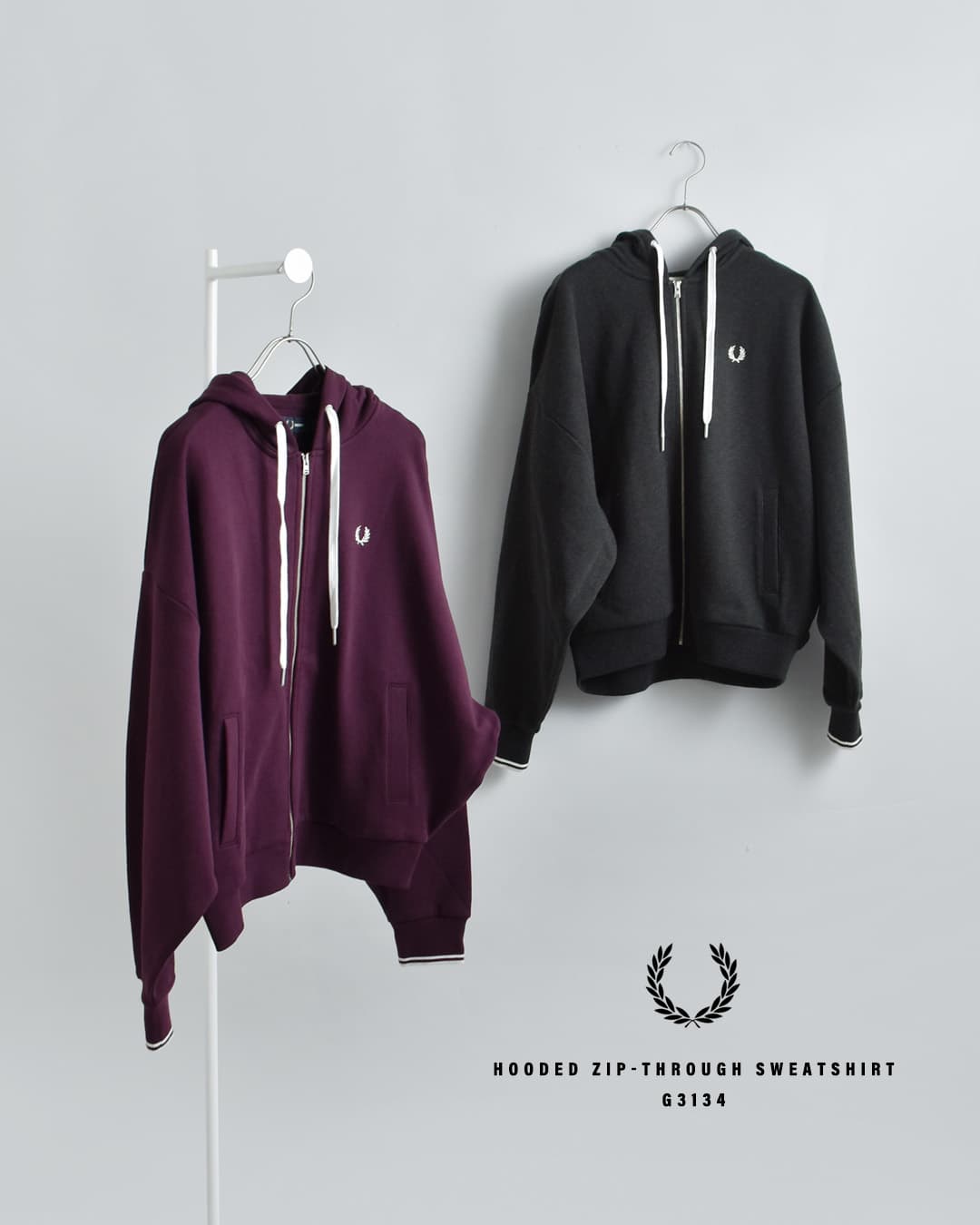 FRED PERRY フレッド ペリー フーデッド ジップ スウェットシャツ