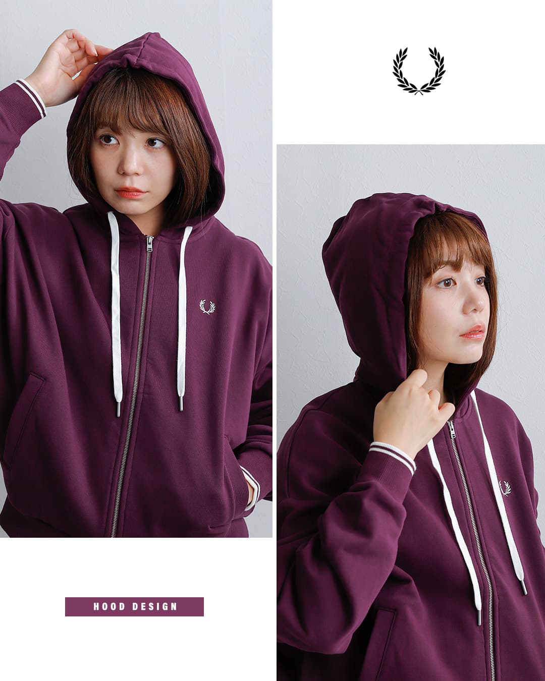 FRED PERRY フレッド ペリー フーデッド ジップ スウェットシャツ