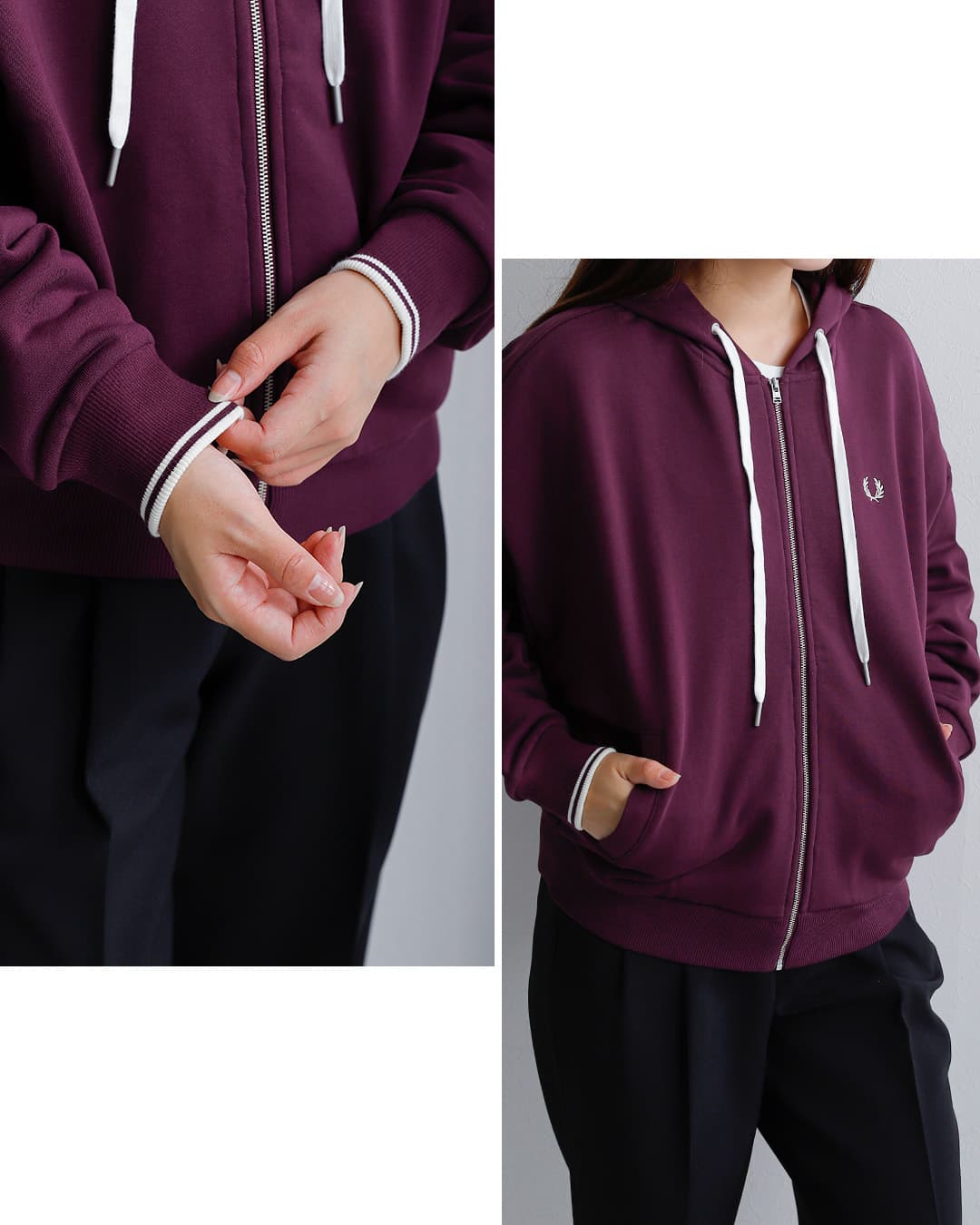 FRED PERRY フレッド ペリー フーデッド ジップ スウェットシャツ
