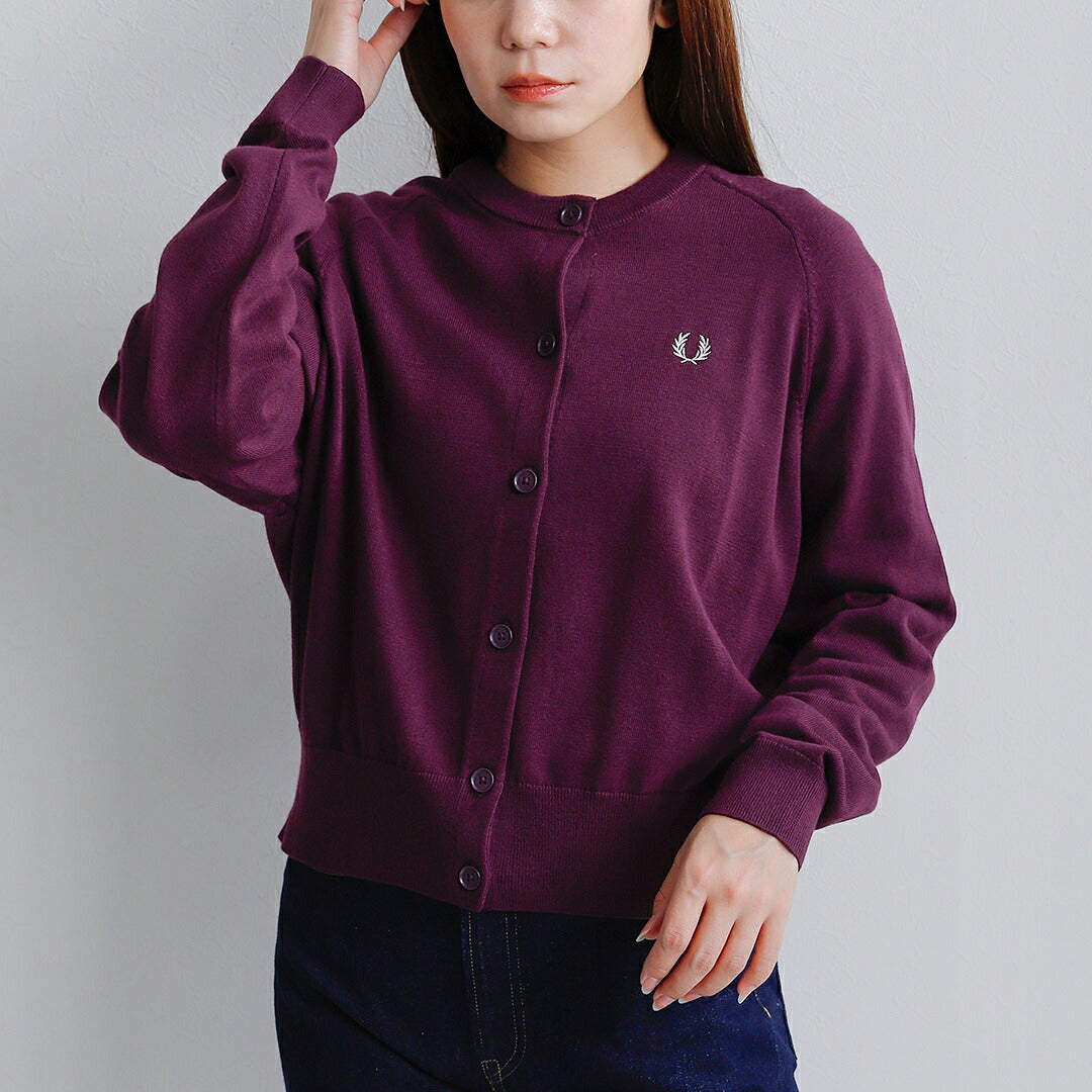 FRED PERRY フレッド ペリー コットン クルーネック カーディガン Crew