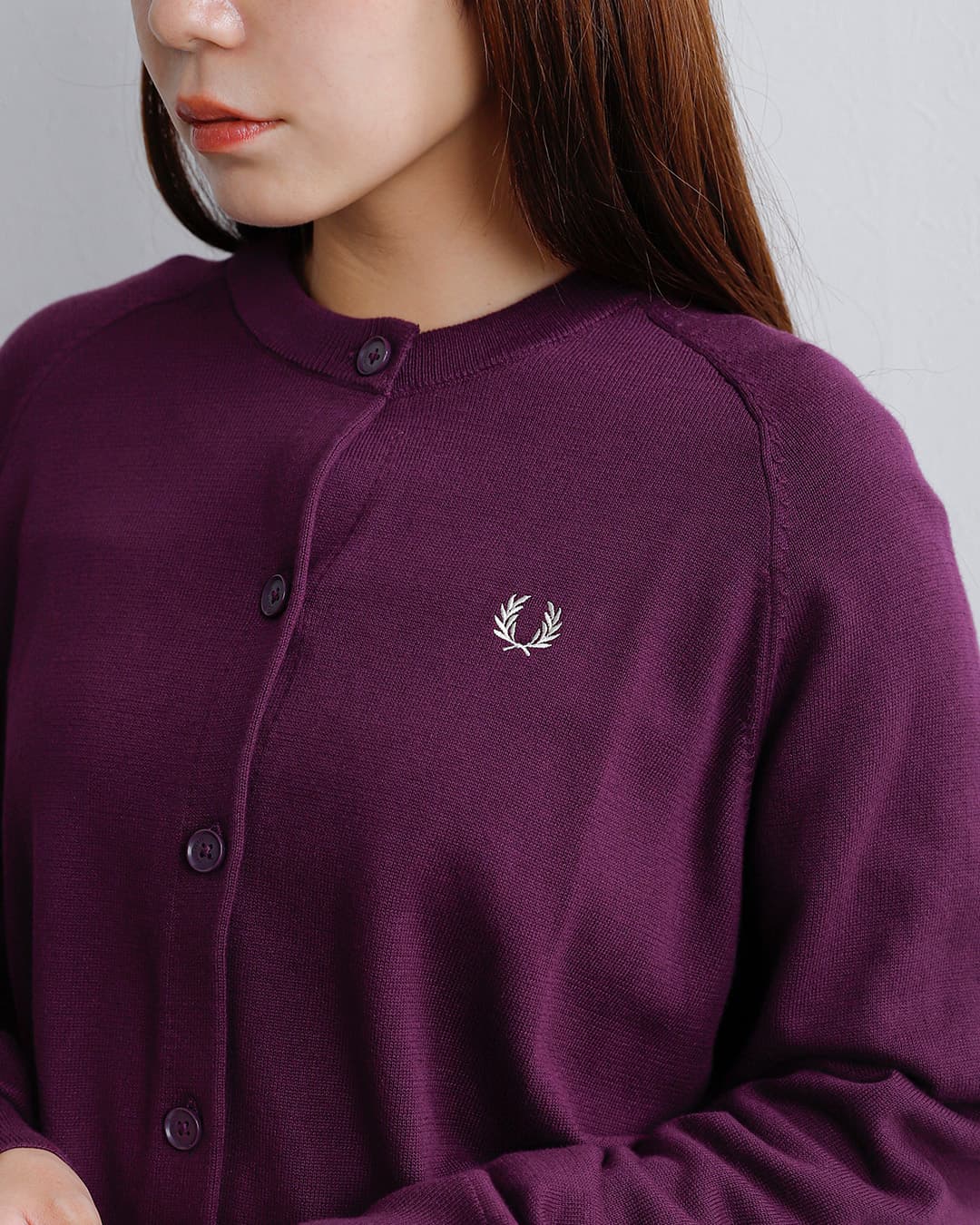 FRED PERRY フレッド ペリー コットン クルーネック カーディガン Crew