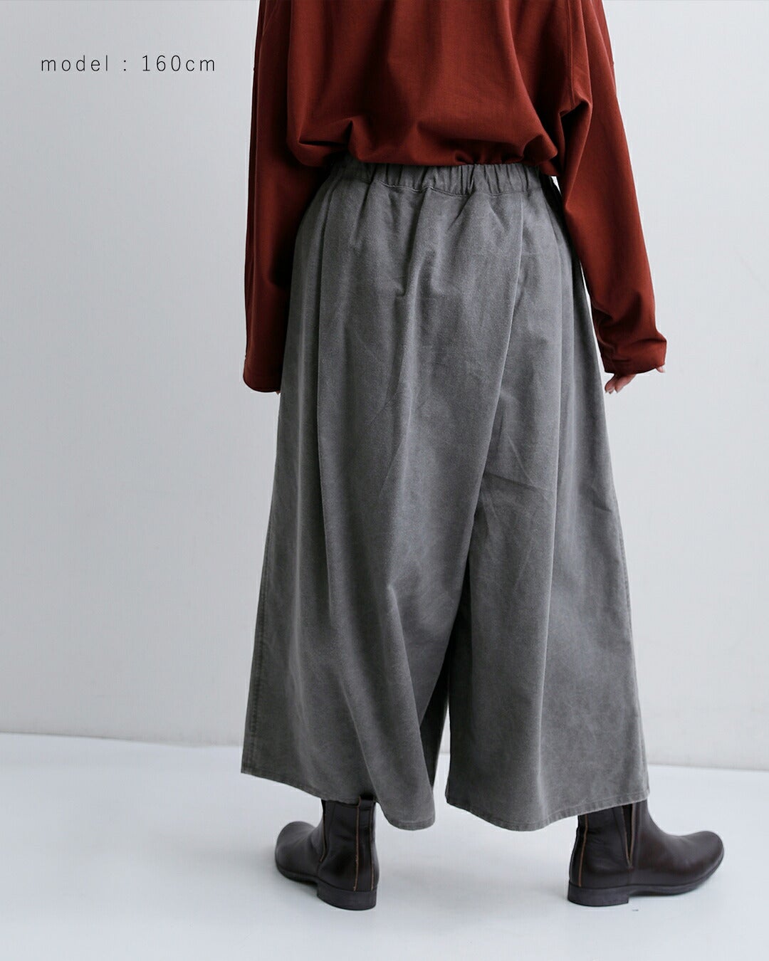FACTORY ファクトリー コットンネル タックキュロットパンツ p-08