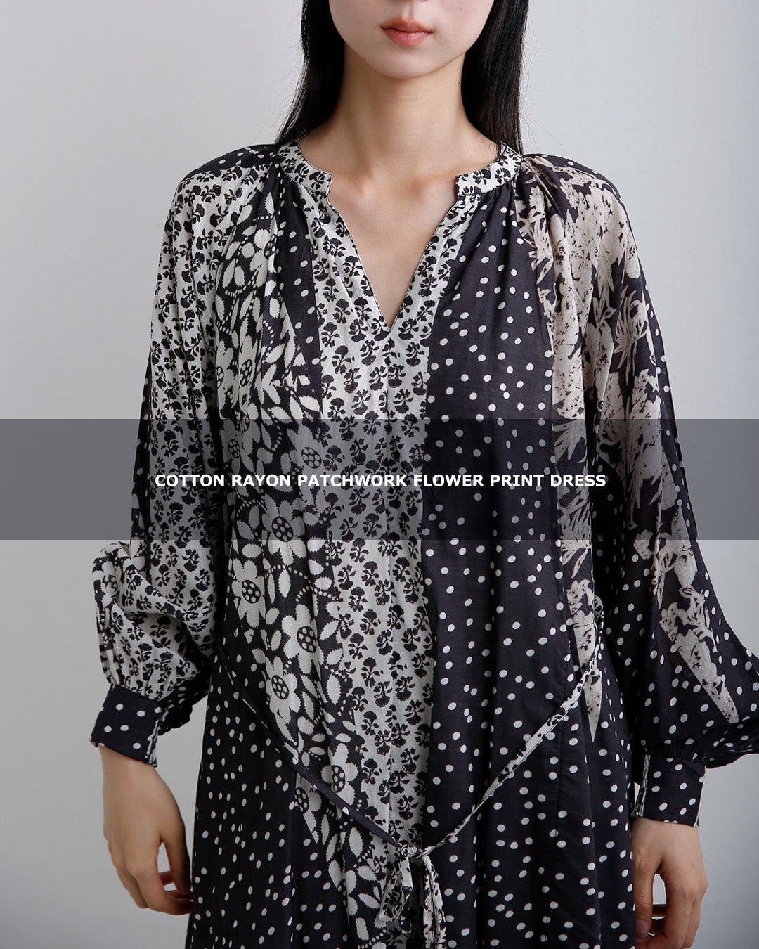 ne Quittez pas ヌキテパ 花柄 パッチワーク ワンピース Cotton Rayon