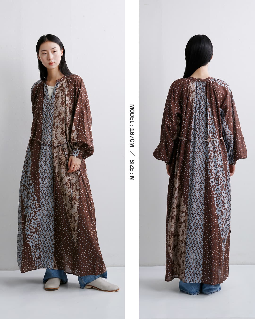 ne Quittez pas ヌキテパ 花柄 パッチワーク ワンピース Cotton Rayon ne Quittez pas ヌキテパ 花柄 パッチワーク ワンピース Cotton Rayon