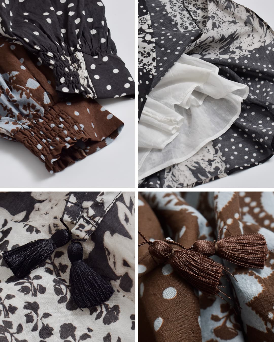ne Quittez pas ヌキテパ 花柄 パッチワーク ワンピース Cotton Rayon
