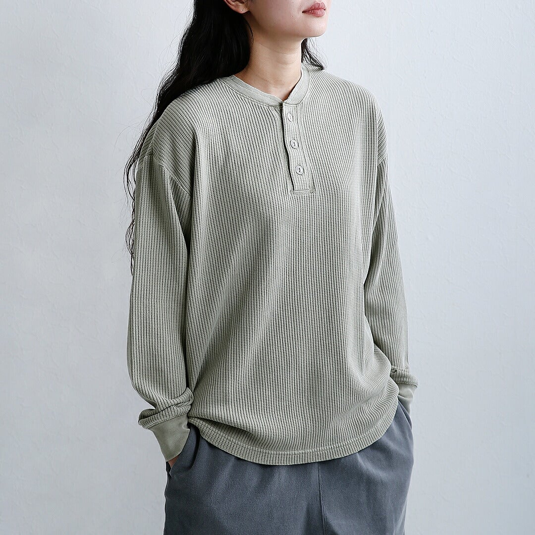 SEABEES シービーズ ワッフル ヘンリーネック 長袖 Tシャツ 2623-sb12