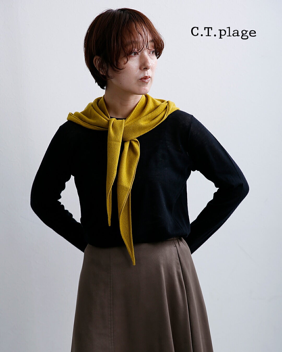 C.T.plage シーティープラージュ カシミヤ ニット フードストール