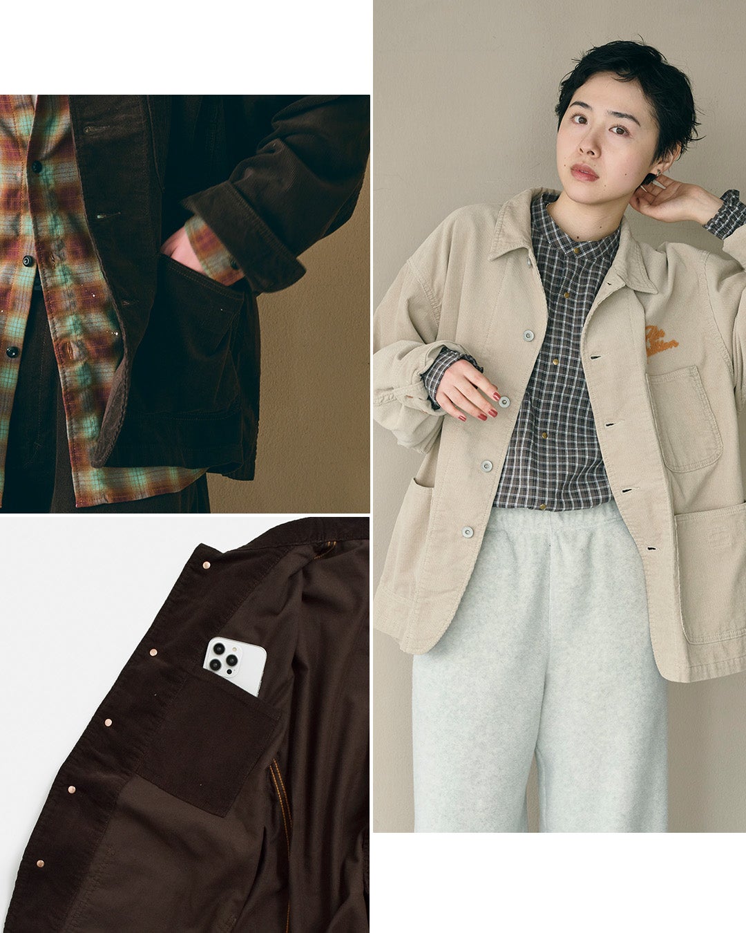 希少 VINTAGE ビンテージ カバーオール M コーデュロイ キルティング KHA:KI カーキ コーデュロイ ルーズフィット カバーオール LOOSE CORD