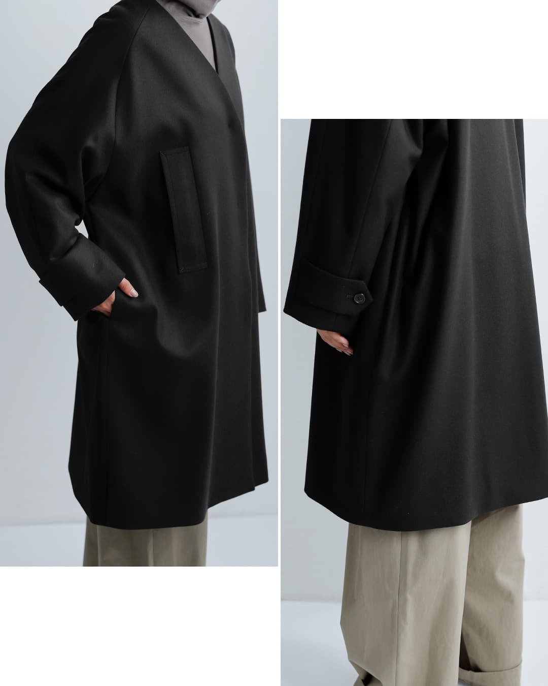 nooy ヌーイ SUPER120s ウールフラノ レイクコート nct26a04