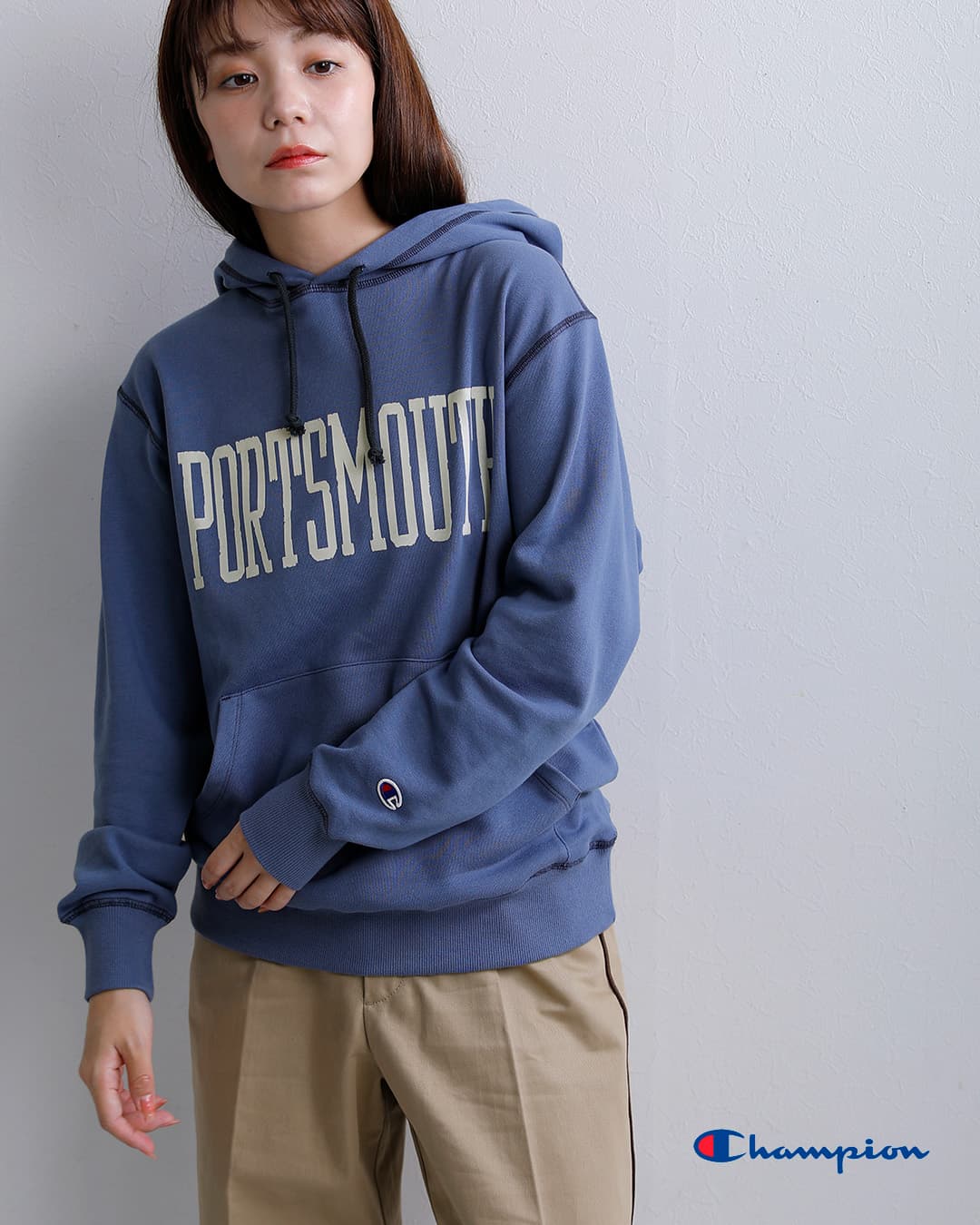 Champion チャンピオン ガーメントウォッシュ プリント スウェット