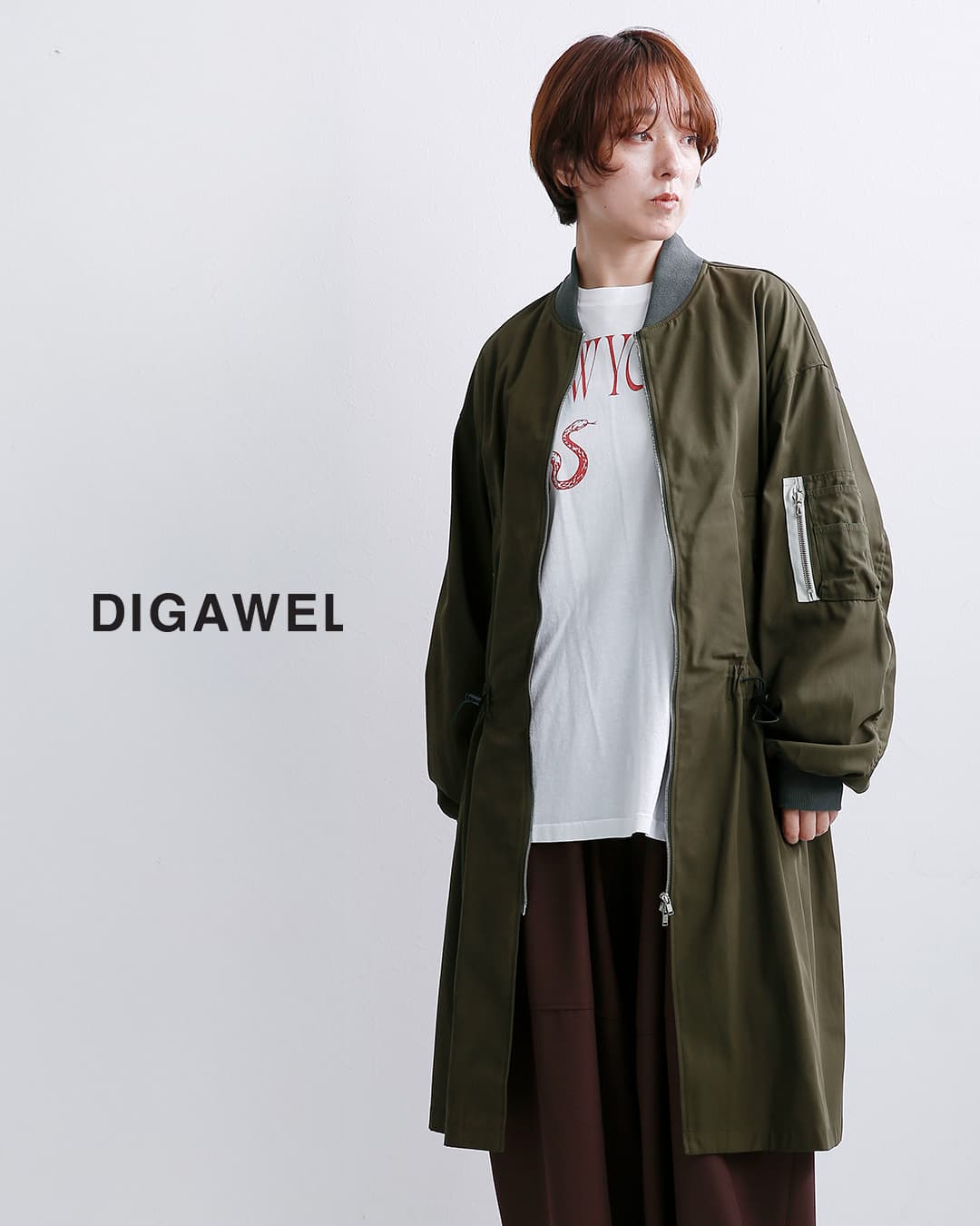 DIGAWEL ディガウェル コットンギャバジン ロングコート Long MA-1