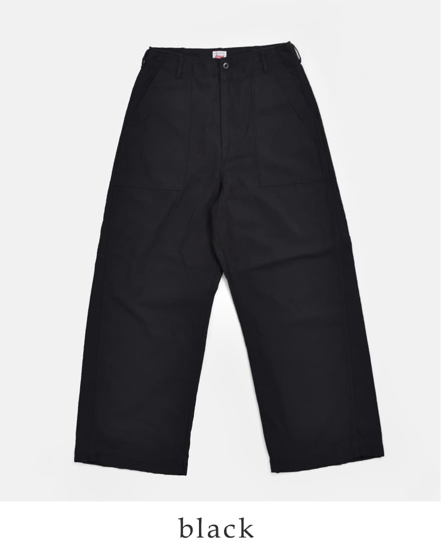 米軍 KHA:KI カーキ コットンルーズバックサテン ワイド ファティーグパンツ