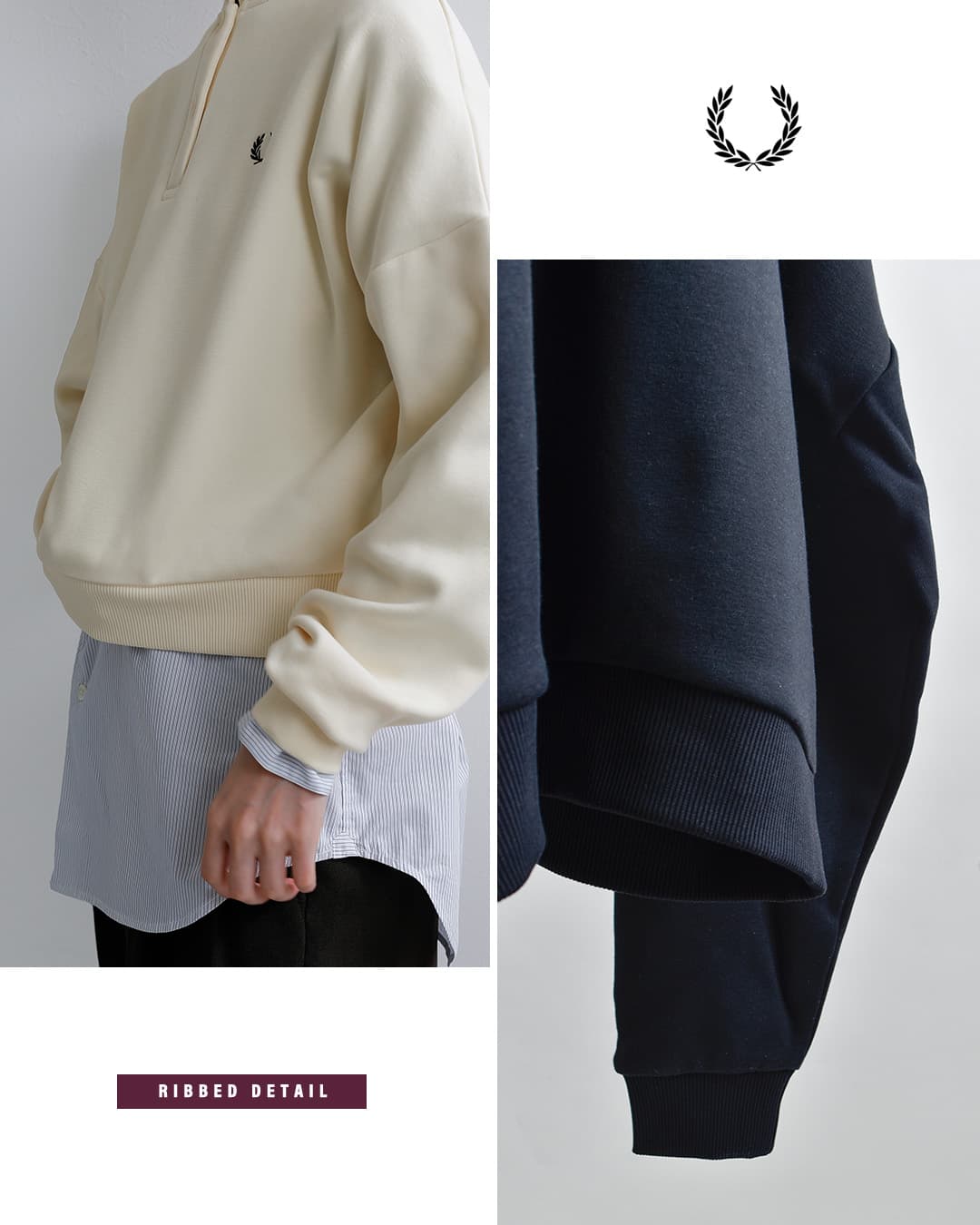 FRED PERRY フレッド ペリー ブラッシュドバック スウェットポロシャツ