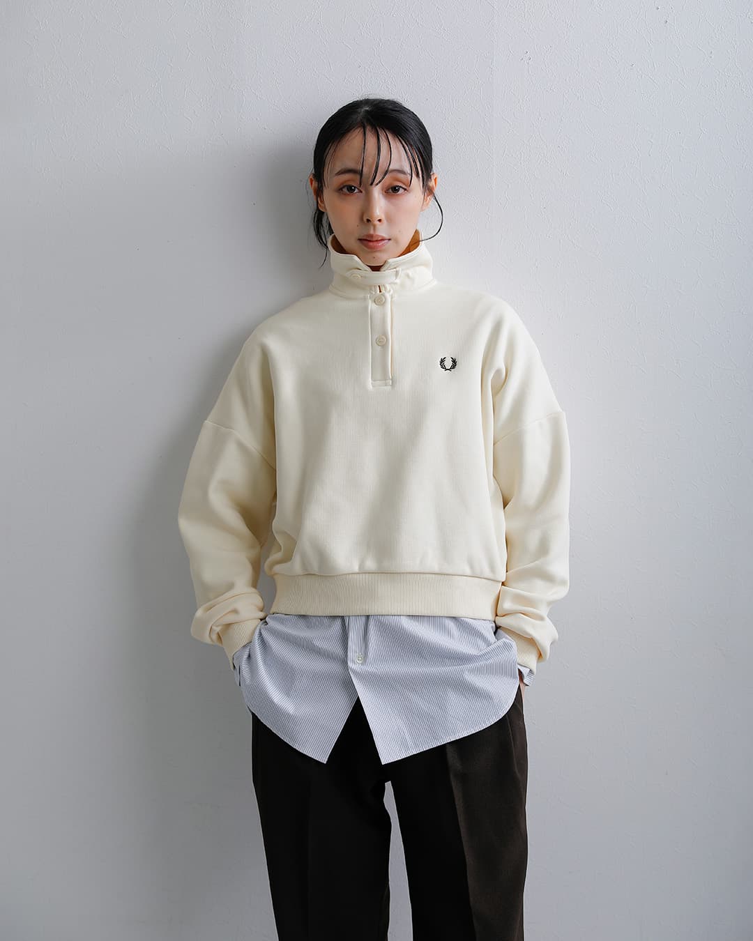 FRED PERRY フレッド ペリー ブラッシュドバック スウェットポロシャツ