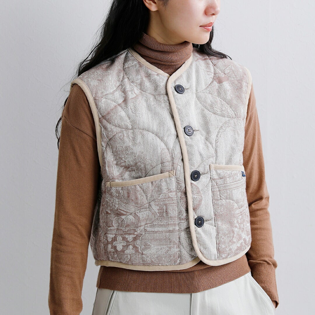 ヨーロッパ ヴィンテージ ジャガード クロップド ジャケット LAVENHAM ラベンハム ジャガード クロップド コクーンジレ Jacquard