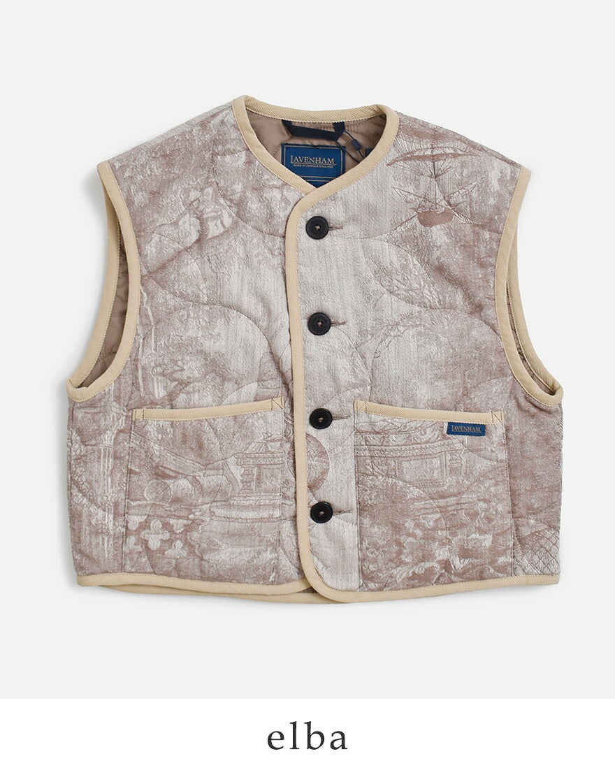 LAVENHAM ラベンハム ジャガード クロップド コクーンジレ Jacquard
