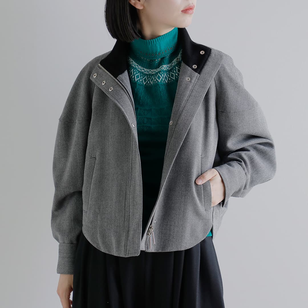 support surface サポートサーフェス ウール スタンドカラー