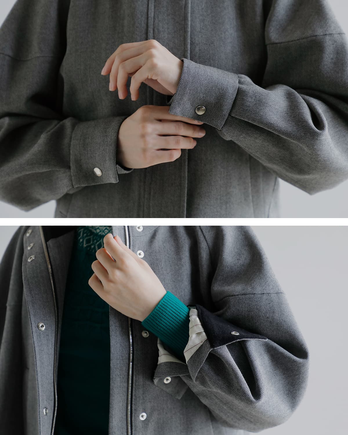 support surface サポートサーフェス ウール スタンドカラー