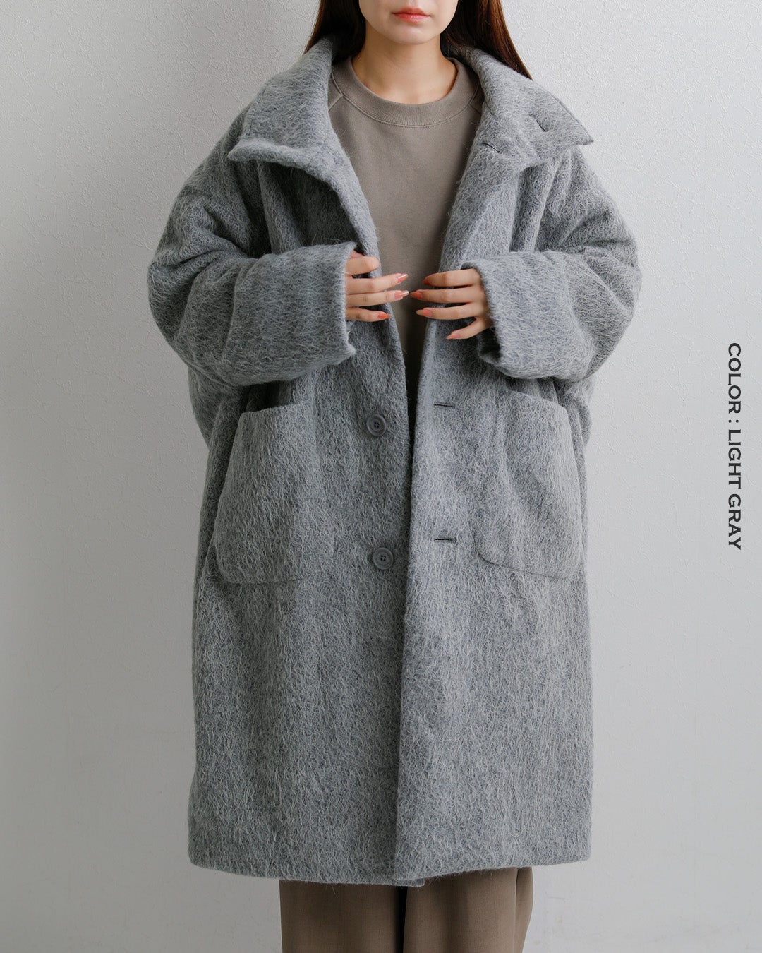 レア美品　シアタープロダクツ　アルパカ混ドルマンスリーブ　アルパカシャギーコート COGTHEBIGSMOKE コグザビッグスモーク アルパカジャガードシャギー