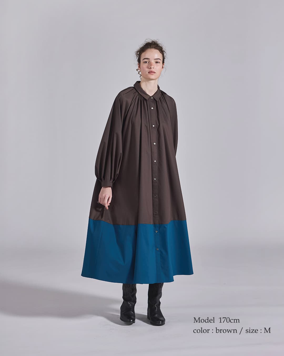 KELEN ケレン パネルデザイン バイカラー ワンピース GOWN