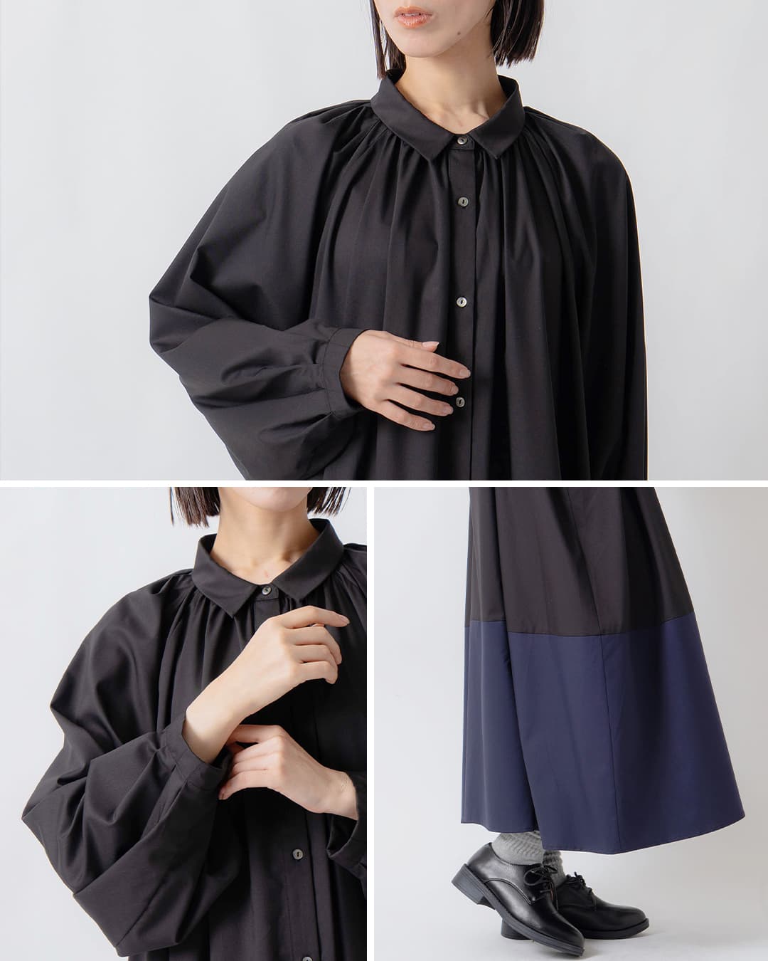 KELEN ケレン パネルデザイン バイカラー ワンピース GOWN