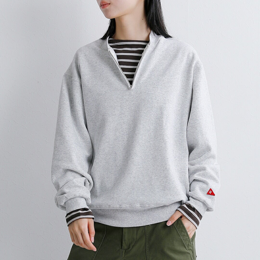 Healthknit ヘルスニット クラシック スウェット ハーフジップ クルー