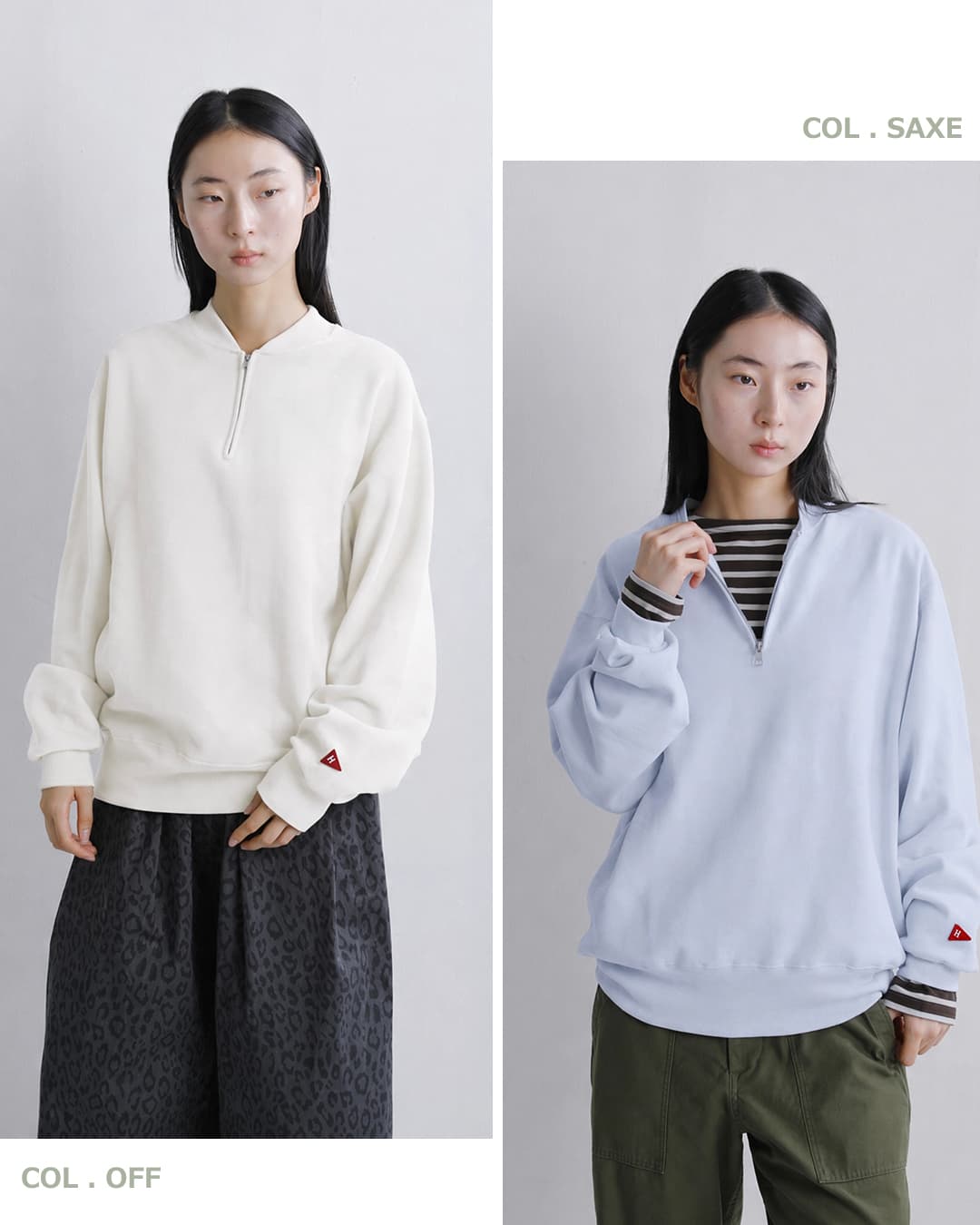 Healthknit ヘルスニット クラシック スウェット ハーフジップ クルー