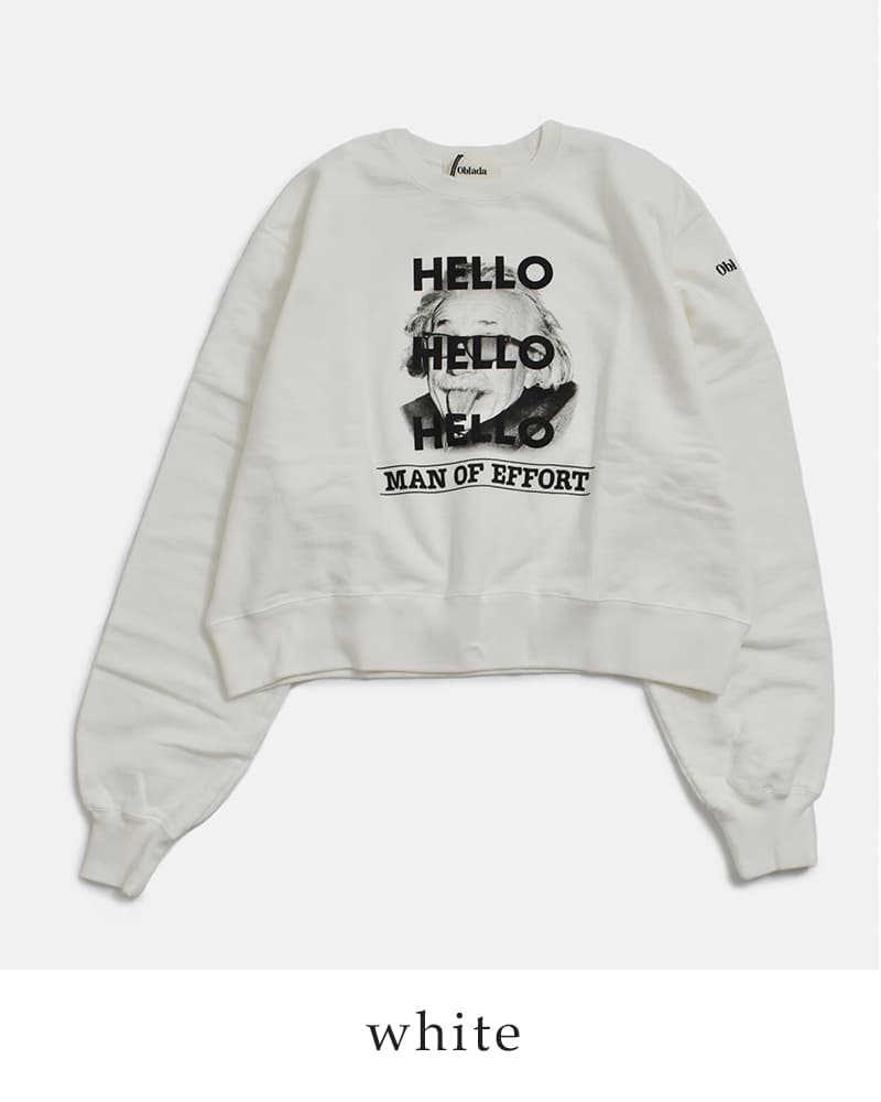 Oblada オブラダ HELLO グラフィックプリント スウェットシャツ